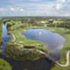Aerial view of the 13th and 14th holes at BallenIsles Country Club North Course