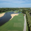 Aerial view of the finishing hole at Hawk's Landing