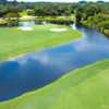 Aerial view of the 11th green at Seminole Lakes Country Club.