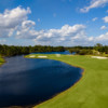 Aerial view of the 12th green from The Cape Club of Palm City.