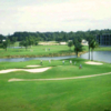 A view of green surrounded by bunkers at 	Golfview Golf & Recreation (Tom Duffey)
