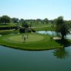 A view of the island green at Baseline Golf Course
