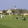 A view of the driving range tees at SummerGlen Country Club