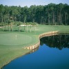 A view of a green with water coming into play at Plantation Bay Golf and Country Club