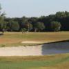 A view of hole #14 guarded by bunkers at Bartow Golf Course