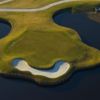 Aerial view of the island green at Sun 'n Lake Golf & Country Club