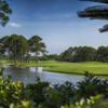 View of a green at Indian Bayou Golf & Country Club.