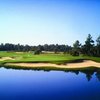 A view of hole #18 protected by bunkers at Bonita Bay East - Cypress Course