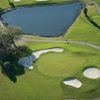 Aerial view of a green protected by bunkers at Plantation on Crystal River
