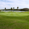 A view of the 18th green with water in background at Eastwood Golf Course