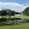 A view over the fountain near hole #3 and #4 at Travelers Rest RV Resort & Golf Course.