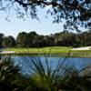 A view over the water of a hole at Addison Reserve Country Club.