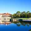 A view of the clubhouse and a green at Regatta Bay Golf & Yacht Club.