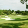 A view of a hole surrounded by bunkers at Harbor Hills Country Club.