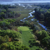 Aerial view of the 16th green at The Palencia Club.