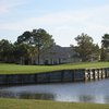 A view over the water of green at Marsh Creek Country Club