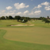 A view of a green with water on the right side at Abacoa Golf Club.