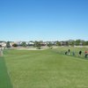 A view of the driving range tees at Summerfield Golf Club