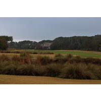 The par-5 15th at the Golf Club of Amelia Island features a long carry over the left edge of the marsh to the fairway. 